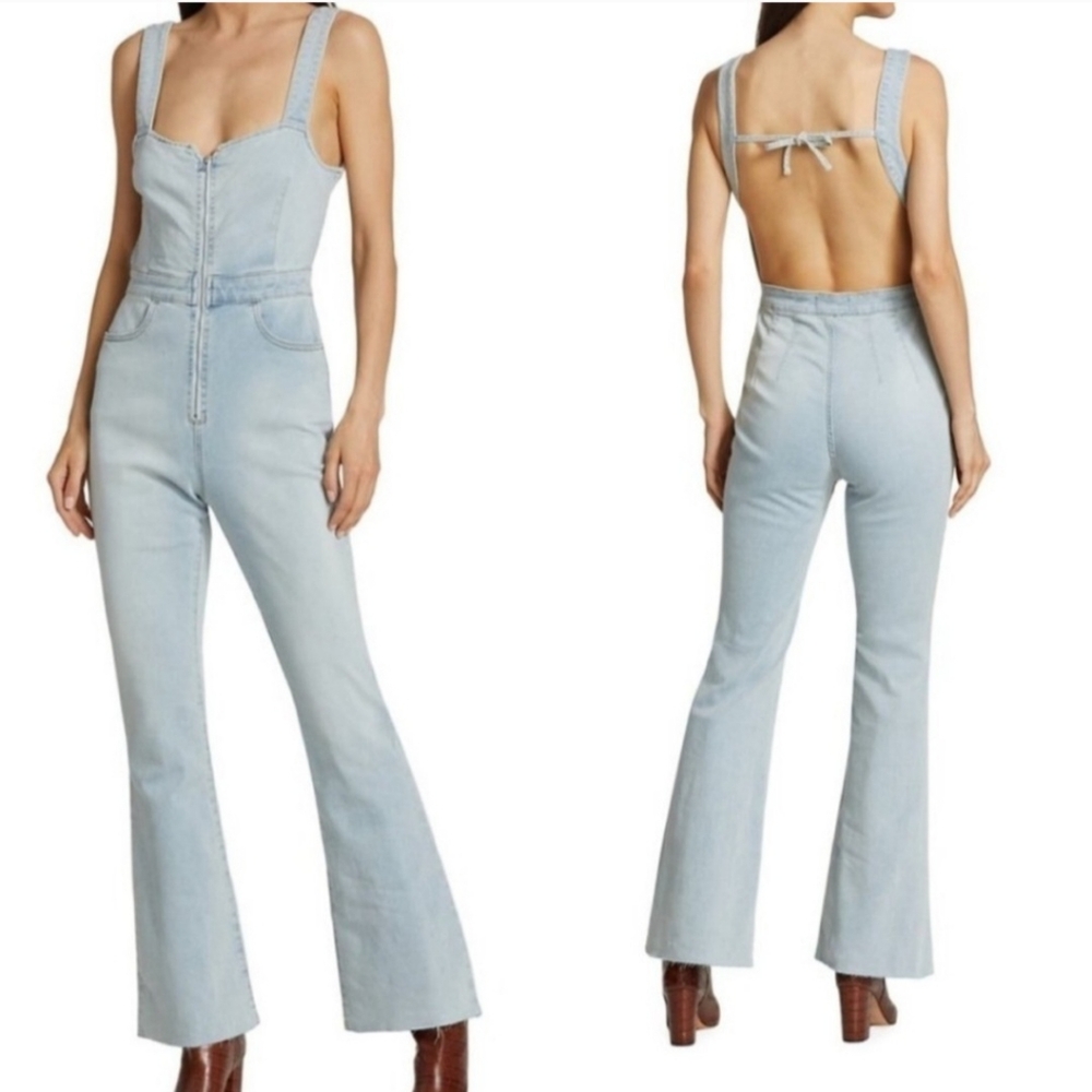 Free People We The Free CRVY 2nd Ave Bootcut Fit Denim Jumpsuit Women's Size 16